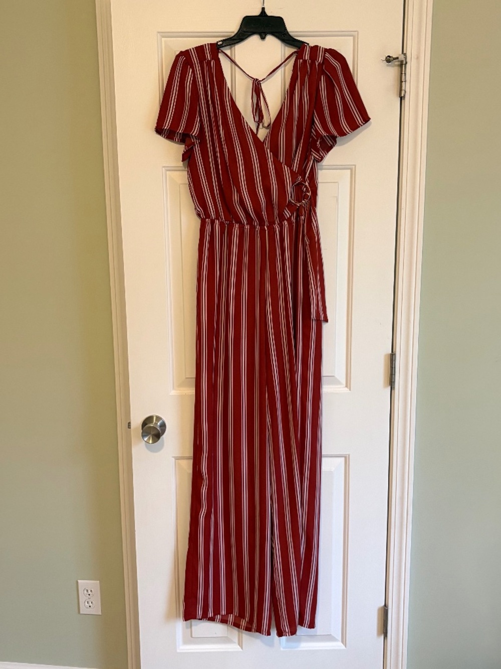 Red striped jumpsuit